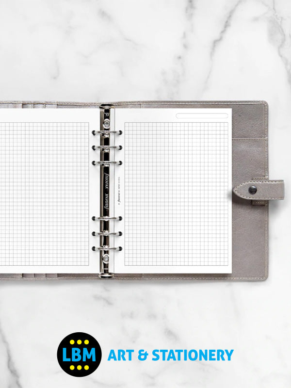 Filofax - A5 size White Quadrille Squared Notepaper Refill Insert 342905 - LBM Art & Stationery Store