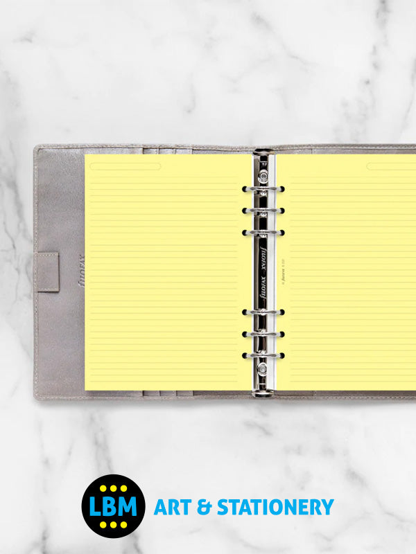Filofax - A5 size Yellow Ruled Lined Notepaper Organiser Refill 343010 - LBM Art & Stationery Store