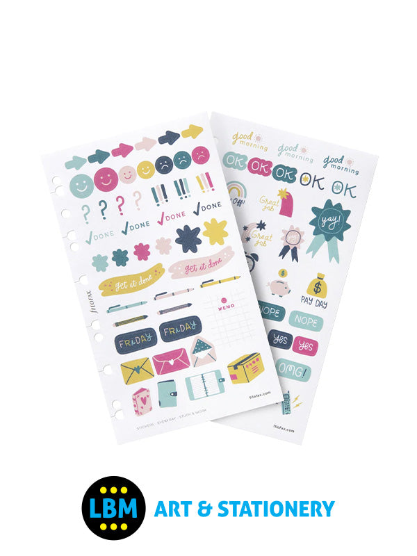Filofax - Everyday Study & Work Assorted Stickers Personal A5 Multifit 132836 - LBM Art & Stationery Store