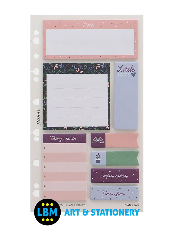 Filofax - Garden Assorted Sticky Note Set Personal A5 Multifit Refill 132742 - LBM Art & Stationery Store