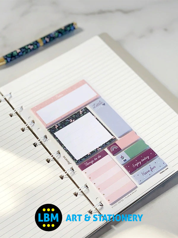 Filofax - Garden Assorted Sticky Note Set Personal A5 Multifit Refill 132742 - LBM Art & Stationery Store