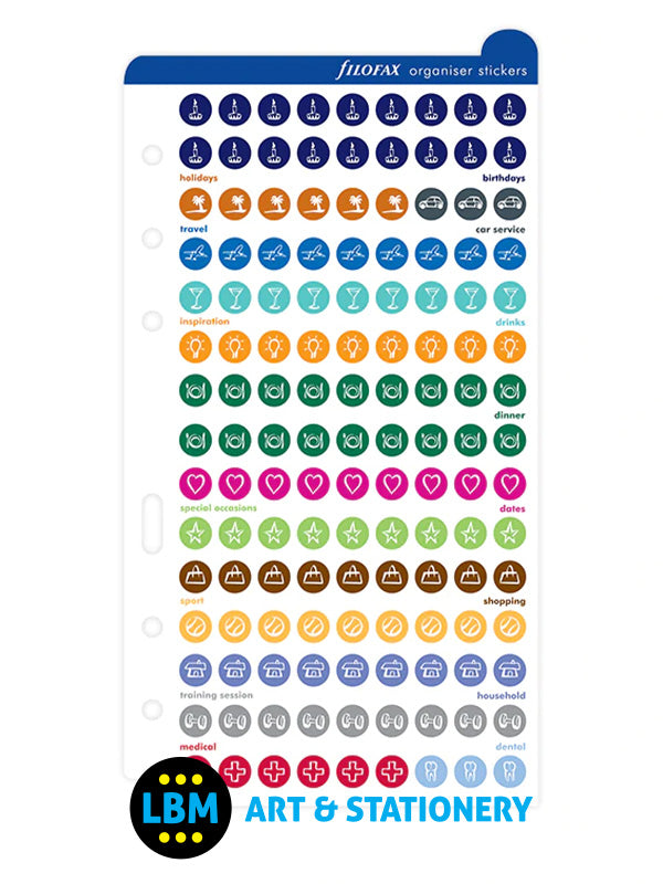 Filofax - Large Diary Personal Organiser Stickers Refill Personal A5 130137 - LBM Art & Stationery Store
