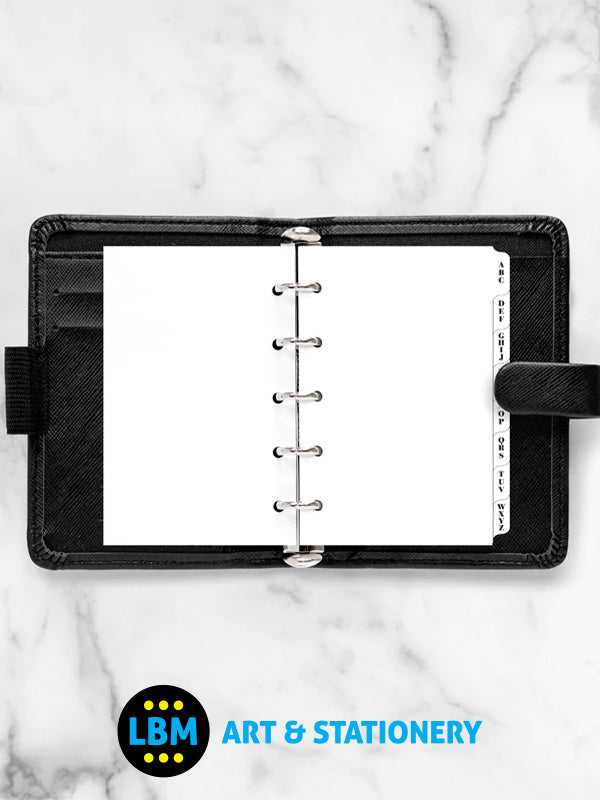 Filofax - Mini size A-Z Alphabetical Index White Divider Organiser Refill 511674 - LBM Art & Stationery Store