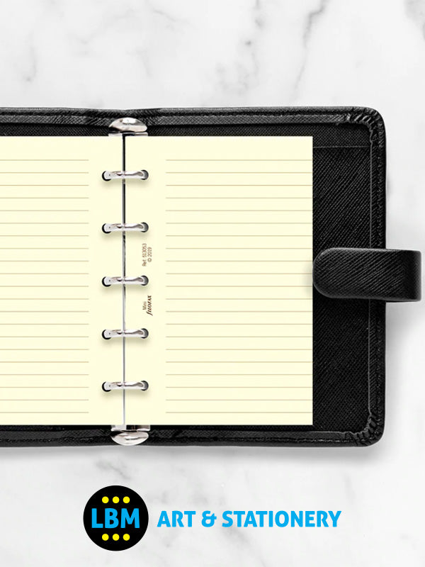 Filofax - Mini size Cotton Cream Ruled Lined Notepaper Organiser Refill 513053 - LBM Art & Stationery Store
