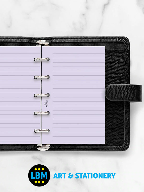 Filofax - Mini size Lavender Ruled Notepaper Organiser Refill 513015 - LBM Art & Stationery Store