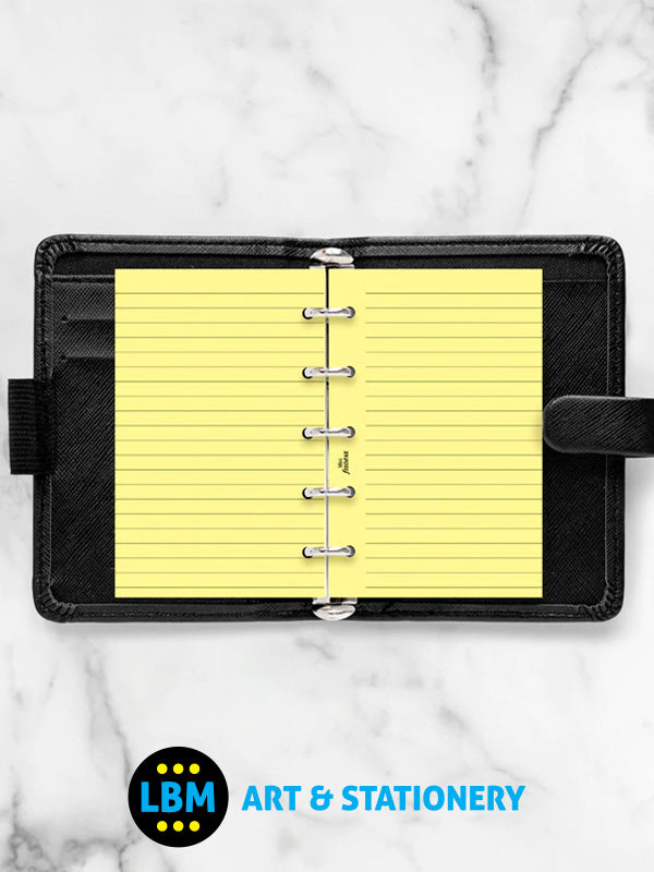 Filofax - Mini size Yellow Ruled Lined Notepaper Organiser Refill 513010 - LBM Art & Stationery Store