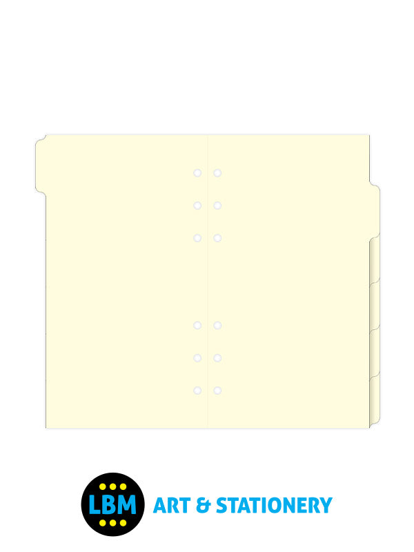 Filofax - Personal size Blank Plain Tab Index Cream Divider Insert Refill 131680 - LBM Art & Stationery Store