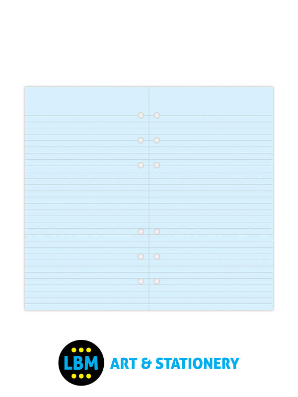 Filofax - Personal size Blue Ruled Lined Notepaper Organiser Refill 133001 - LBM Art & Stationery Store