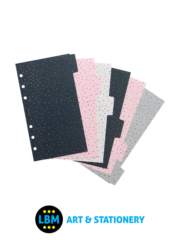 Filofax - Personal size Confetti design 6-Part Plastic Divider Refill 132703 - LBM Art & Stationery Store