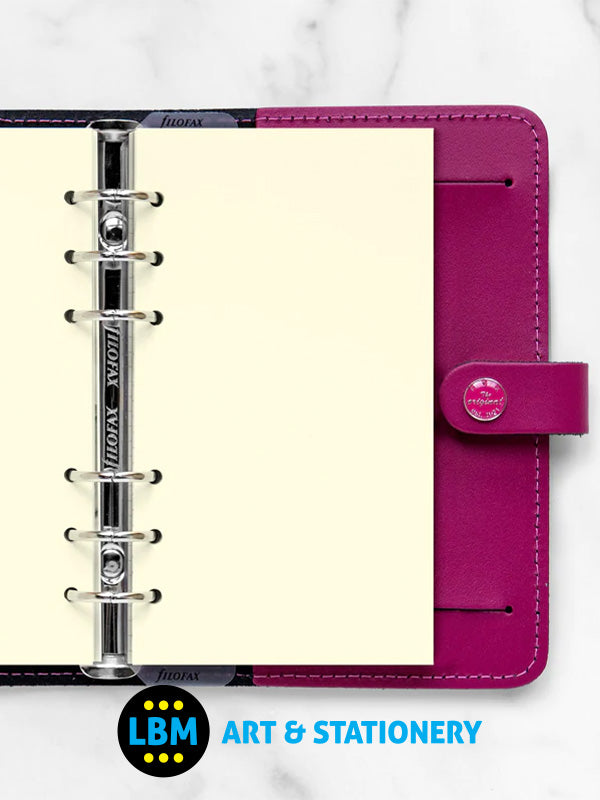 Filofax - Personal size Cotton Cream Plain Blank Notepaper Refill Insert 132453 - LBM Art & Stationery Store