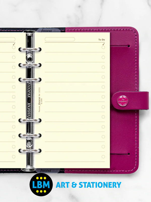 Filofax - Personal size Cotton Cream To Do Notepaper Organiser Refill 132253 - LBM Art & Stationery Store