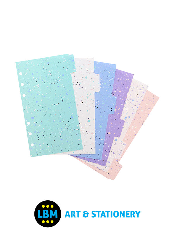 Filofax - Personal size Expressions design 6-Part Plastic Divider Refill 132723 - LBM Art & Stationery Store