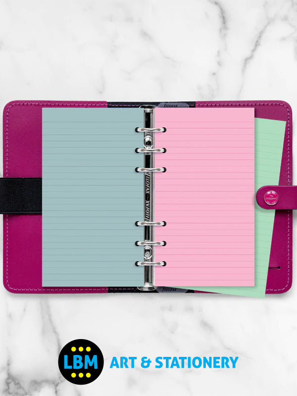 Filofax - Personal size Fashion Coloured Ruled Notepaper Organiser Refill 130507 - LBM Art & Stationery Store