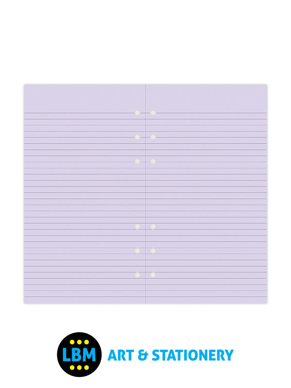 Filofax - Personal size Lavender Ruled Notepaper Organiser Refill 133015 - LBM Art & Stationery Store