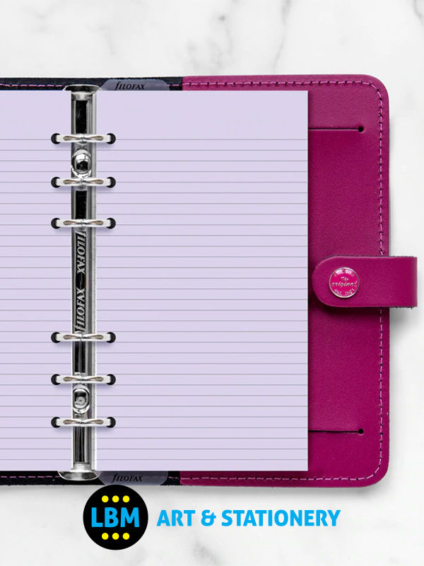 Filofax - Personal size Lavender Ruled Notepaper Organiser Refill 133015 - LBM Art & Stationery Store