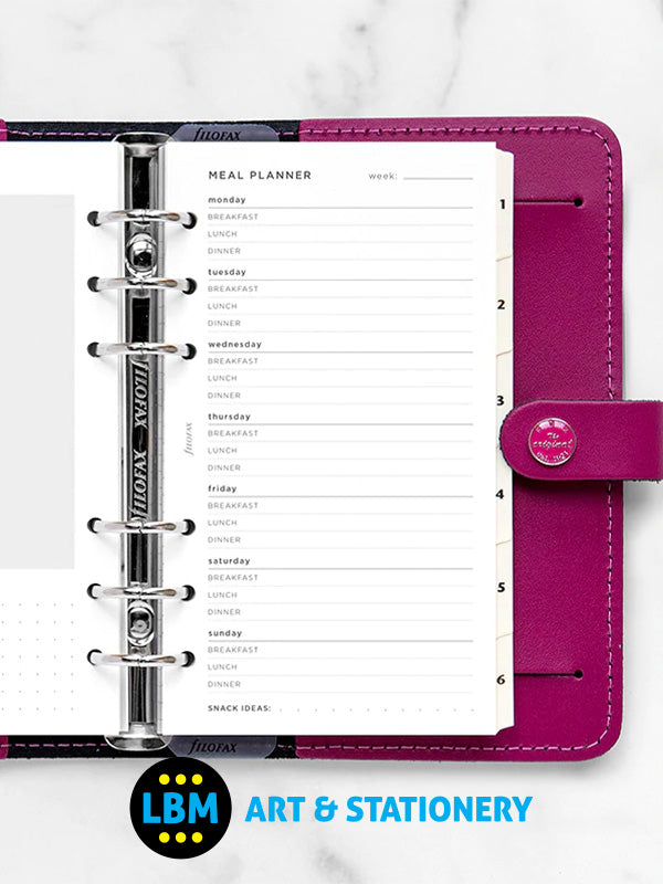 Filofax - Personal size Meal Planner Notepaper Organiser Refill 132684 - LBM Art & Stationery Store