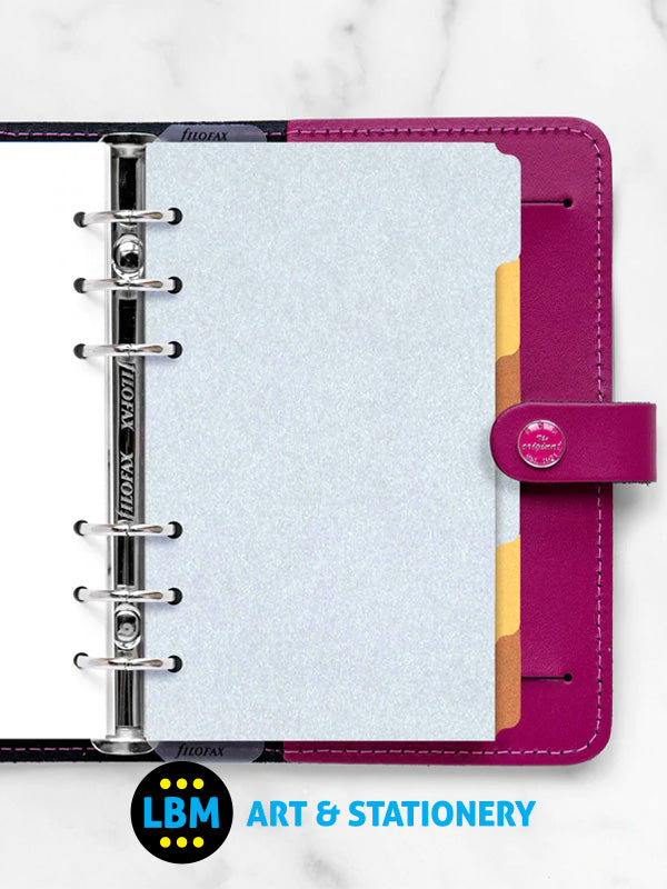 Filofax - Personal size Metallic Coloured 6 Blank Tabs Indices Insert 132679 - LBM Art & Stationery Store