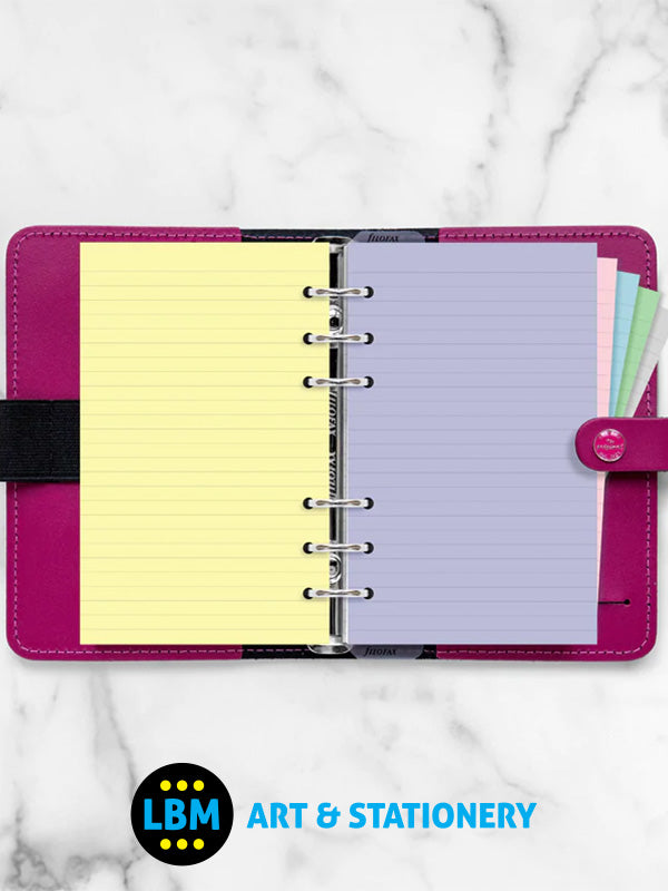Filofax - Personal size Pastel Ruled Paper Assorted Colours Refill 132670 - LBM Art & Stationery Store
