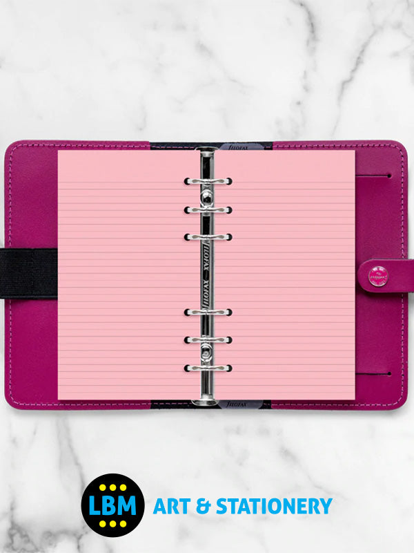 Filofax - Personal size Pink Ruled Notepaper Organiser Refill 133007 - LBM Art & Stationery Store