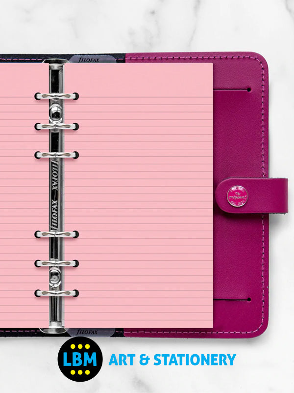 Filofax - Personal size Pink Ruled Notepaper Organiser Refill 133007 - LBM Art & Stationery Store