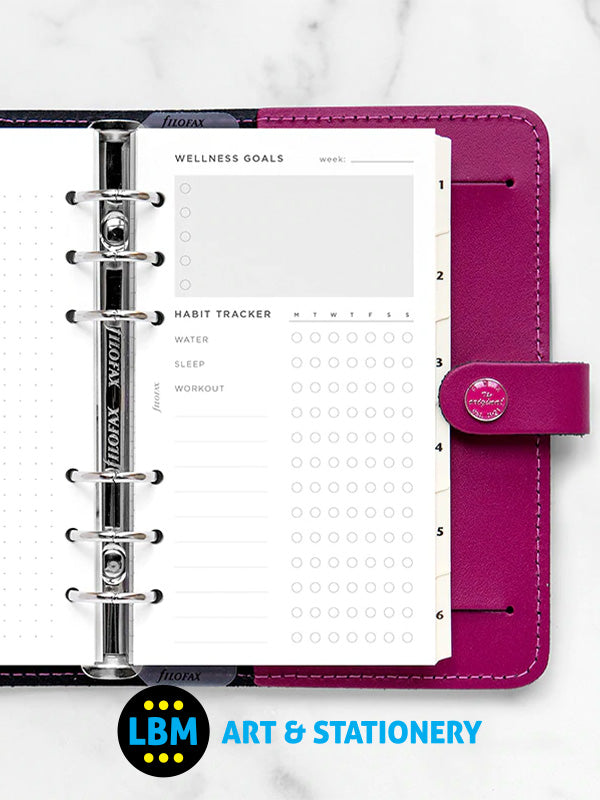Filofax - Personal size Wellness Tracker Notepaper Organiser Refill 132688 - LBM Art & Stationery Store