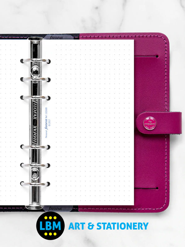 Filofax - Personal size White Dotted Paper Organiser Refill 132680 - LBM Art & Stationery Store