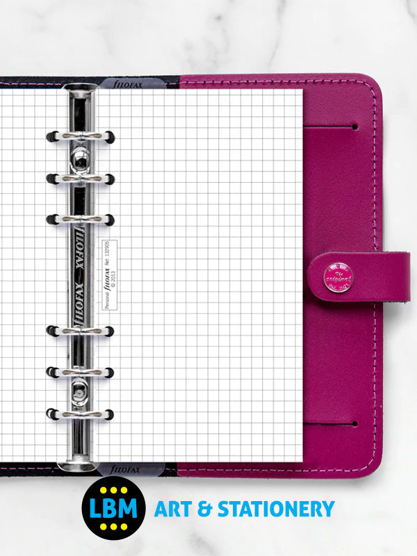 Filofax - Personal size White Quadrille Squared Notepaper Refill 132905 - LBM Art & Stationery Store