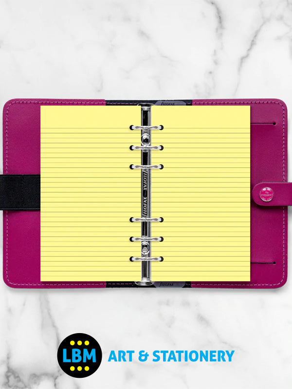 Filofax - Personal size Yellow Ruled NOTEPAD Notepaper Organiser Insert 132201 - LBM Art & Stationery Store