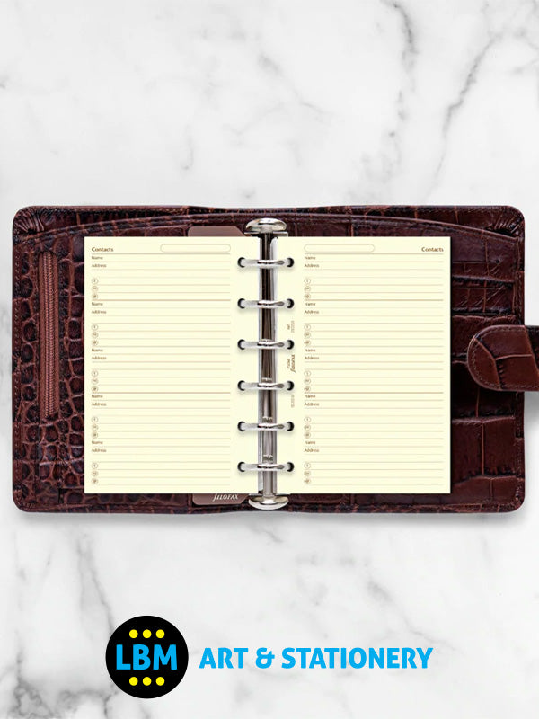 Filofax - Pocket size Cotton Cream Contacts Name Address Telephone Refill 210253 - LBM Art & Stationery Store