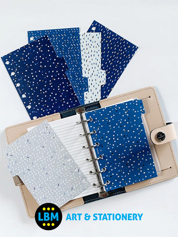 Filofax - Pocket size Indigo design 6-Part Plastic Divider Refill 132764 - LBM Art & Stationery Store