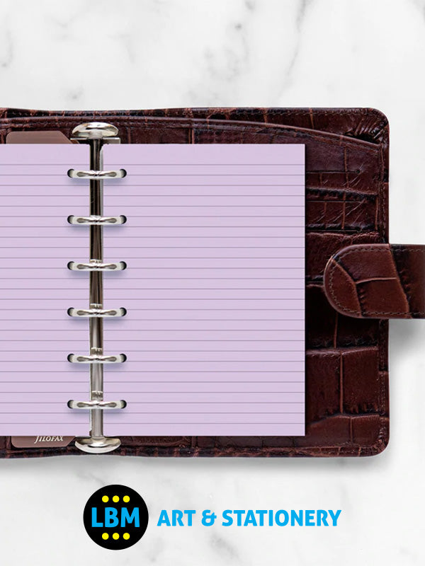 Filofax - Pocket size Lavender Ruled Notepaper Organiser Refill 213015 - LBM Art & Stationery Store