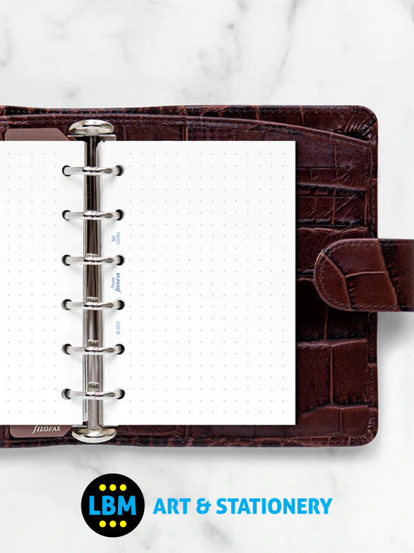 Filofax - Pocket size White Dotted Paper Notepaper Organiser Refill 132561 - LBM Art & Stationery Store