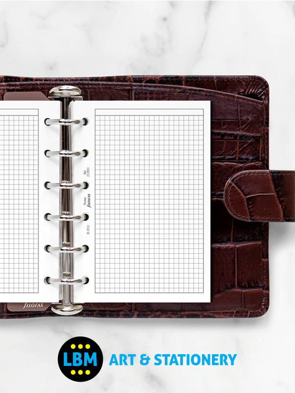 Filofax - Pocket size White Quadrille Squared Notepaper Organiser Refill 212903 - LBM Art & Stationery Store