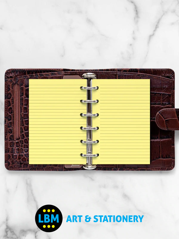 Filofax - Pocket size Yellow Ruled Lined Notepaper Organiser Refill 213010 - LBM Art & Stationery Store
