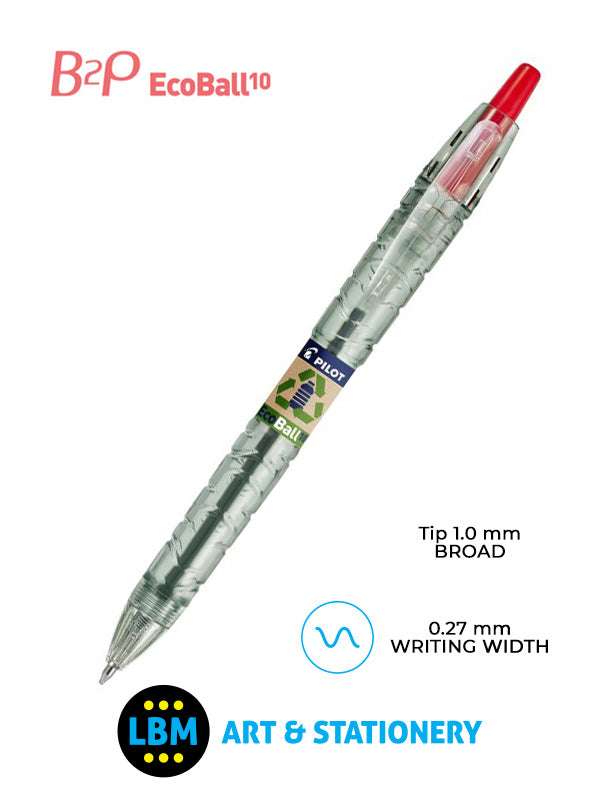 Pilot - B2P Ecoball 10 Ballpoint Pen - Choose Colour - BL-B2PEB-BG - LBM Art & Stationery Store