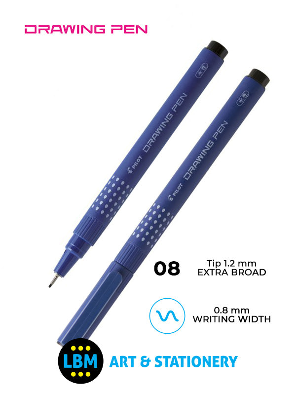 Pilot - Drawing Pen 0.5-1.2mm Tip - Black - SW-DR - LBM Art & Stationery Store