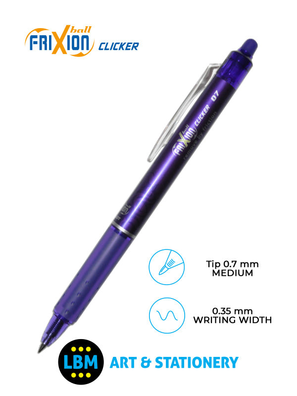 Pilot - FriXion Ball Clicker Erasable Rollerball Pen 0.7mm Tip - Choose Colour - BLRT-FR7 - LBM Art & Stationery Store