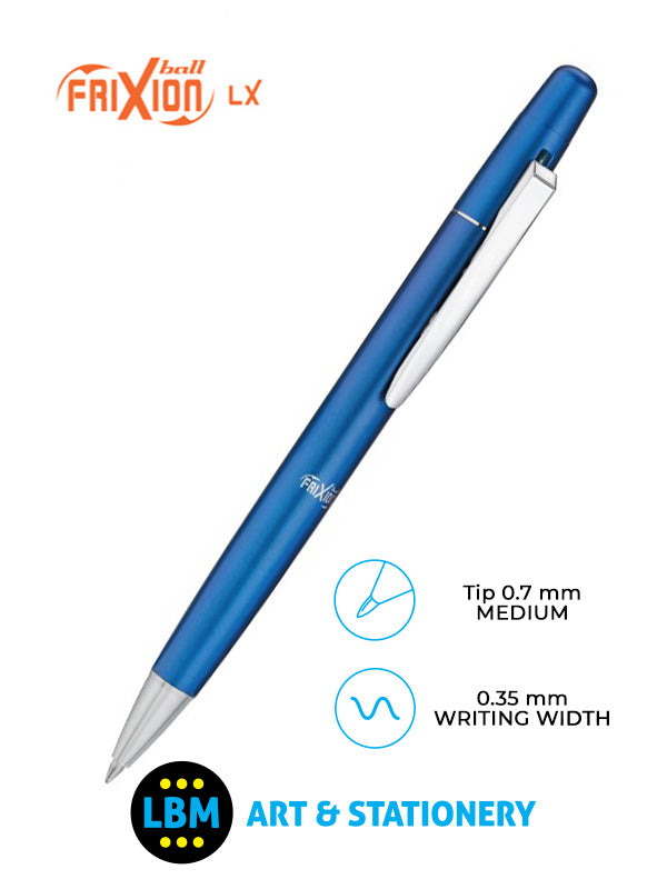 Pilot - FriXion Ball LX Erasable Rollerball Pen 0.7mm Tip - Choose Barrel Colour - BLLF-BK7 - LBM Art & Stationery Store