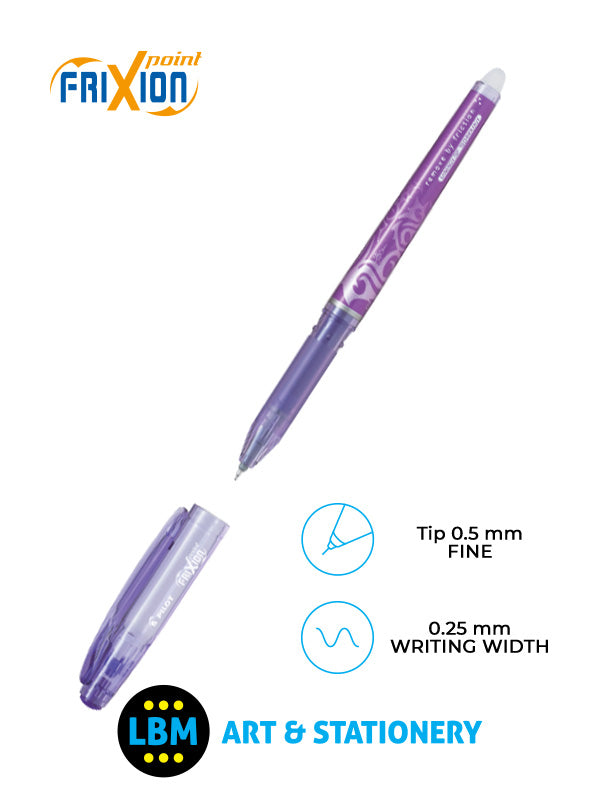 Pilot - FriXion Point Erasable Rollerball Pen 0.5mm Tip - Choose Colour - BL-FRP5 - LBM Art & Stationery Store