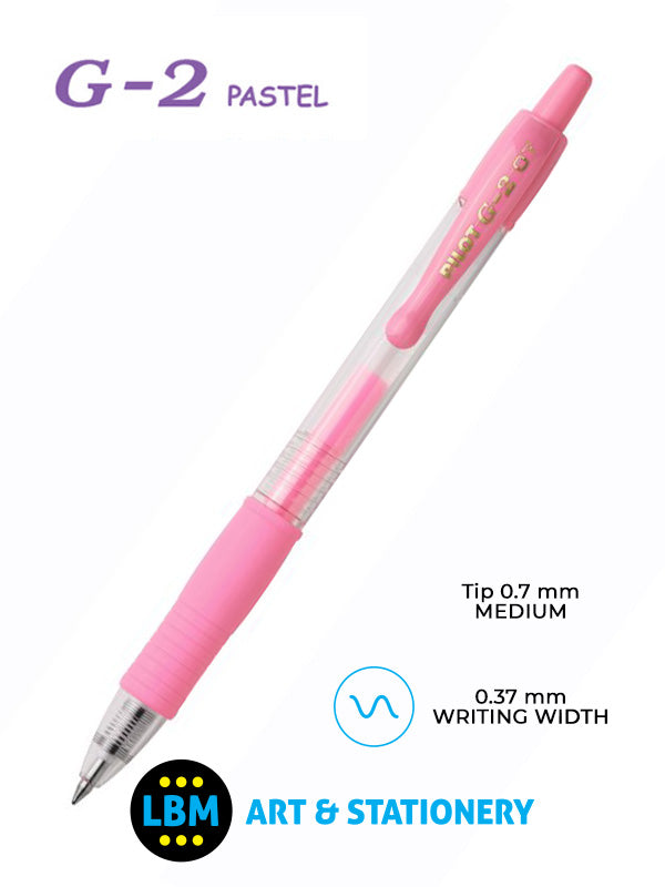 Pilot - G-207 Pastel Retractable Rollerball Pen - Choose Colour - BL-G2-7 - LBM Art & Stationery Store