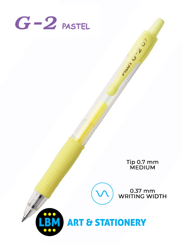 Pilot - G-207 Pastel Retractable Rollerball Pen - Choose Colour - BL-G2-7 - LBM Art & Stationery Store