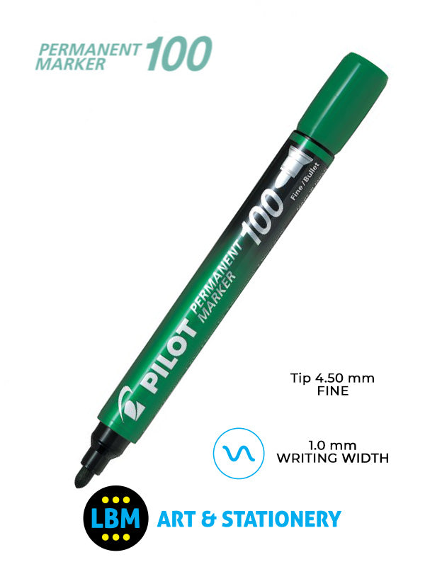 Pilot - Permanent Marker 100 Pen 4.5mm Tip - Choose Colour - SCA-100 - LBM Art & Stationery Store