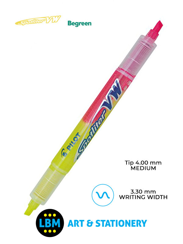 Pilot - Spotliter VW Highlighter Pen 4.0mm Tip - Fluo Pink Yellow - SW-SLVW-BG - LBM Art & Stationery Store