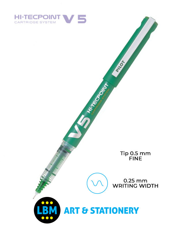 Pilot - V5 Hi-Tecpoint Cartridge System Refillable Pen - Choose Colour - BXC-V5 - LBM Art & Stationery Store