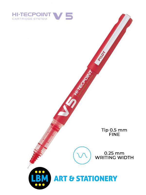 Pilot - V5 Hi-Tecpoint Cartridge System Refillable Pen - Choose Colour - BXC-V5 - LBM Art & Stationery Store